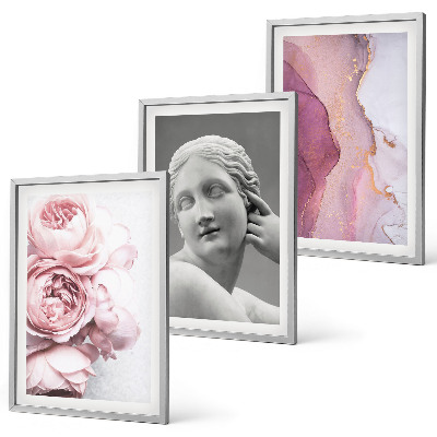 3 paveikslų rinkinys su rėmais Bijūnų abstrakti moters skulptūra