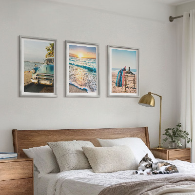Įrėmintas triptikas Majamio saulėlydžio atostogos
