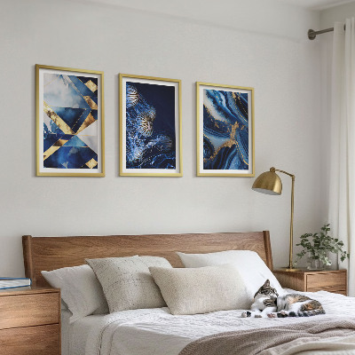 3 paveikslų rinkinys su rėmais Abstraktūs elegantiški raštai