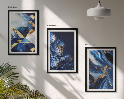 3 paveikslų rinkinys su rėmais Abstraktūs elegantiški raštai