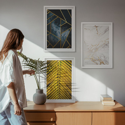 3 paveikslų rinkinys su rėmais Geometriniai raštai ir augmenija
