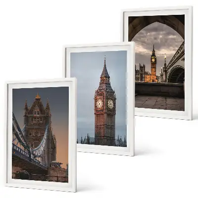 Įrėmintas triptikas Londono tiltas su Big Beno laikrodžiu