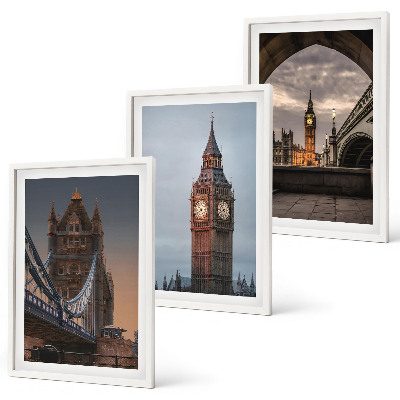 Įrėmintas triptikas Londono tilto Big Beno laikrodis