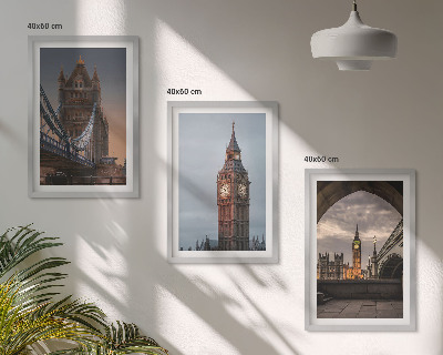 Įrėmintas triptikas Londono tilto Big Beno laikrodis