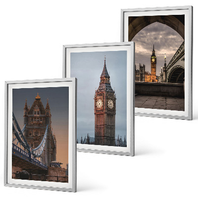 Įrėmintas triptikas Londono tilto Big Beno laikrodis