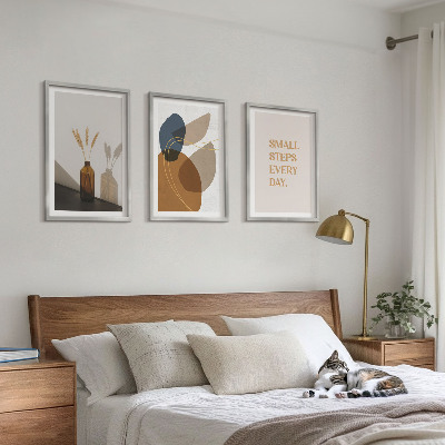3 paveikslų rinkinys su rėmais Abstrakčių formų rinkinys