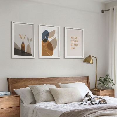 3 paveikslų rinkinys su rėmais Abstrakčių formų rinkinys