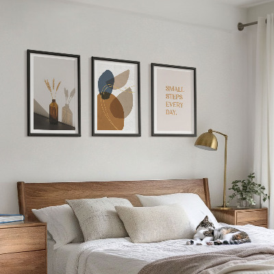 3 paveikslų rinkinys su rėmais Abstrakčių formų rinkinys
