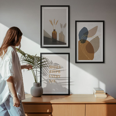 3 paveikslų rinkinys su rėmais Abstrakčių formų rinkinys