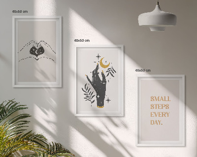 Įrėmintas triptikas Minimalistinės boho iliustracijos