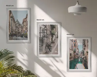 Venecijos vandens gatvės įrėmintas triptikas