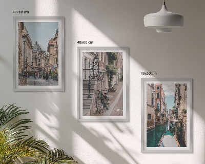 Įrėmintas triptikas Venecijos vandens gatvės