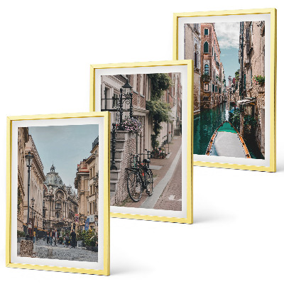 Įrėmintas triptikas Venecijos vandens gatvės