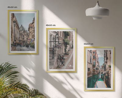 Įrėmintas triptikas Venecijos vandens gatvės