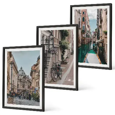 Venecijos vandens gatvės įrėmintas triptikas