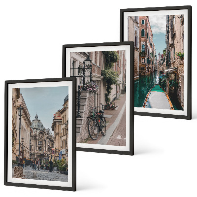 Įrėmintas triptikas Venecijos vandens gatvės