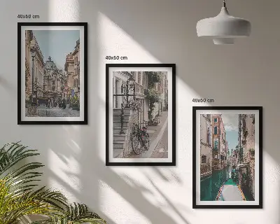 Venecijos vandens gatvės įrėmintas triptikas