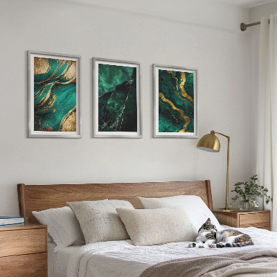 3 paveikslų rinkinys su rėmais Elegantiški akmens raštai