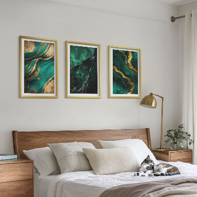 3 paveikslų rinkinys su rėmais Elegantiški akmens raštai