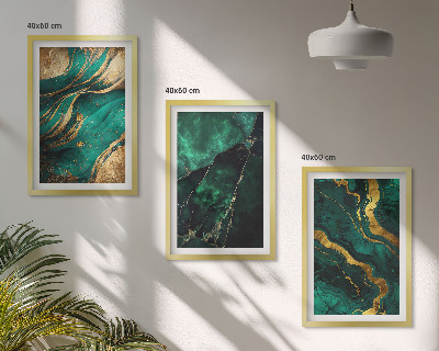 3 paveikslų rinkinys su rėmais Elegantiški akmens raštai