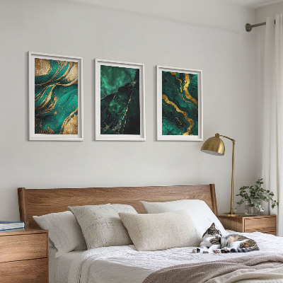3 paveikslų rinkinys su rėmais Elegantiški akmens raštai