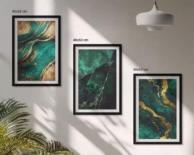 3 paveikslų rinkinys su rėmais Elegantiški akmens raštai