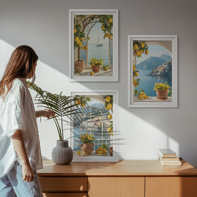 Įrėmintas triptikas Jūros miesto citrinų žiedai
