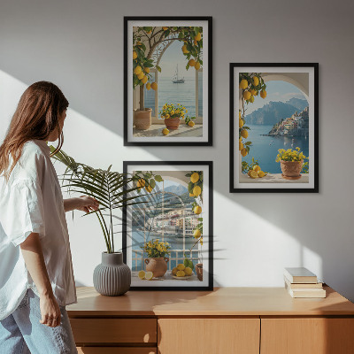 Įrėmintas triptikas Jūros miesto citrinų žiedai
