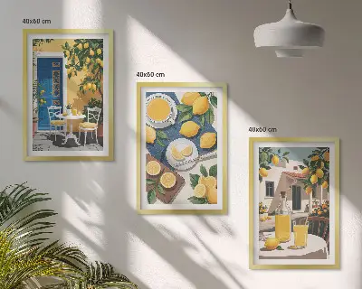 Terasos saulės limonadas įrėmintas triptikas