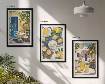 Terasos saulės limonadas įrėmintas triptikas