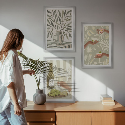 Įrėmintas triptikas Alyvmedžių žiedų kaimiški kokteiliai