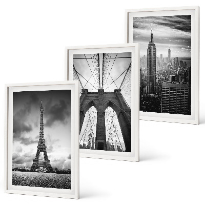 Įrėmintas triptikas Monochromatiniai tilto bokštai