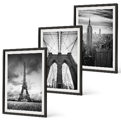 Įrėmintas triptikas Monochromatiniai tilto bokštai