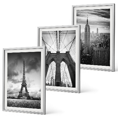 Įrėmintas triptikas Monochromatiniai tilto bokštai