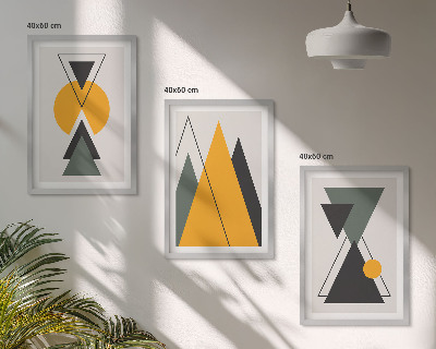 Įrėmintas triptikas Abstrakčios geometrinės figūros