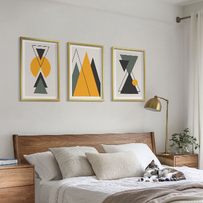 Įrėmintas triptikas Abstrakčios geometrinės figūros