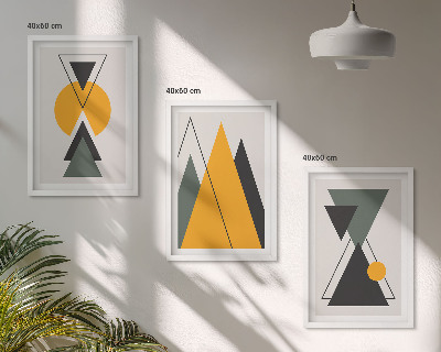 Įrėmintas triptikas Abstrakčios geometrinės figūros