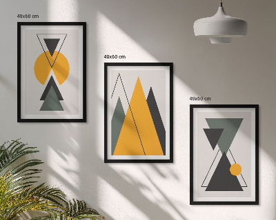 Įrėmintas triptikas Abstrakčios geometrinės figūros