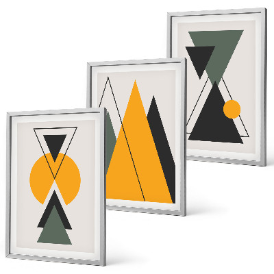 Įrėmintas triptikas Abstrakčios geometrinės figūros