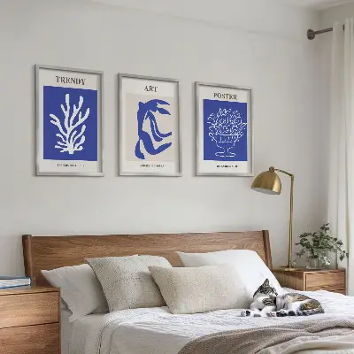 Matisso abstraktūs plakatai įrėmintas triptikas