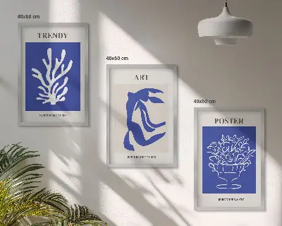 Matisso abstraktūs plakatai įrėmintas triptikas