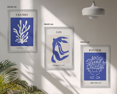 Įrėmintas triptikas Matisso abstraktūs plakatai