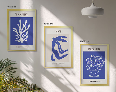 Įrėmintas triptikas Matisso abstraktūs plakatai