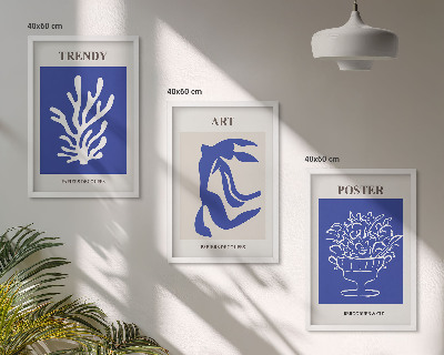 Įrėmintas triptikas Matisso abstraktūs plakatai
