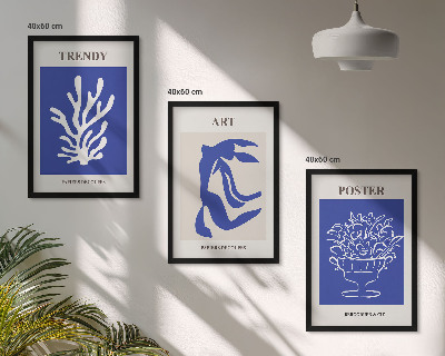 Įrėmintas triptikas Matisso abstraktūs plakatai