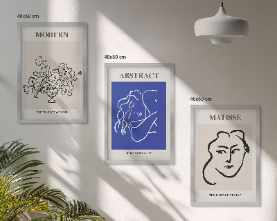 3 paveikslų rinkinys su rėmais Matisso modernūs plakatai