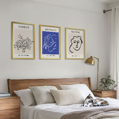 3 paveikslų rinkinys su rėmais Matisso modernūs plakatai