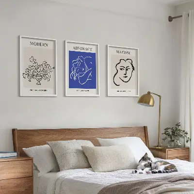 Matisso modernių plakatų rinkinys 3 paveikslai su rėmais