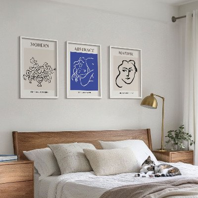 3 paveikslų rinkinys su rėmais Matisso modernūs plakatai