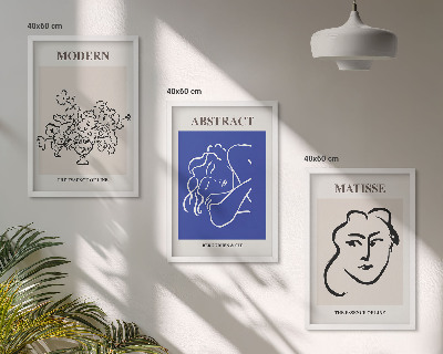 3 paveikslų rinkinys su rėmais Matisso modernūs plakatai